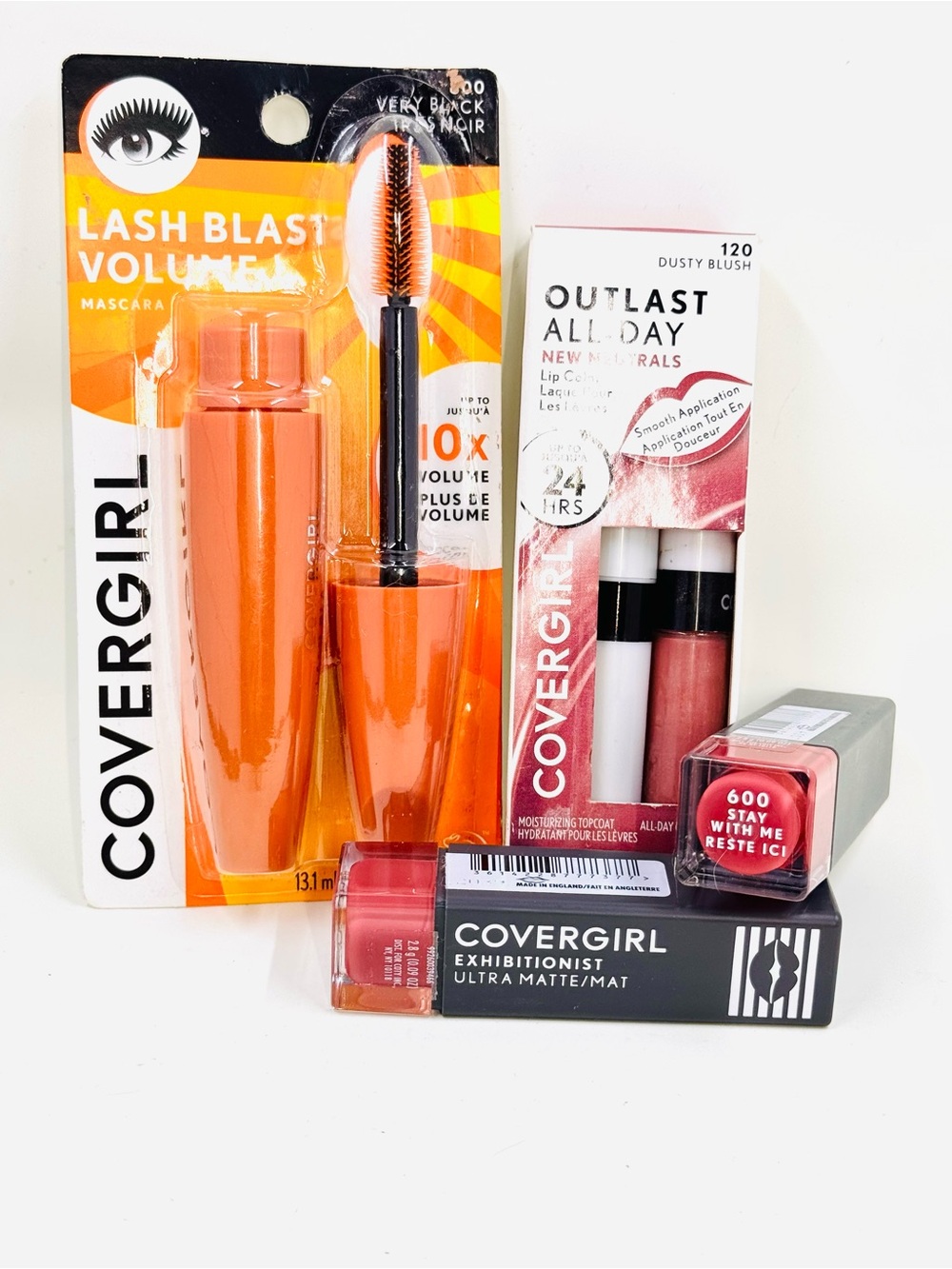 COVERGIRL Black Mascara & Lipstick Bundle 120 Dusty Rose 600 Stay With Me X 2